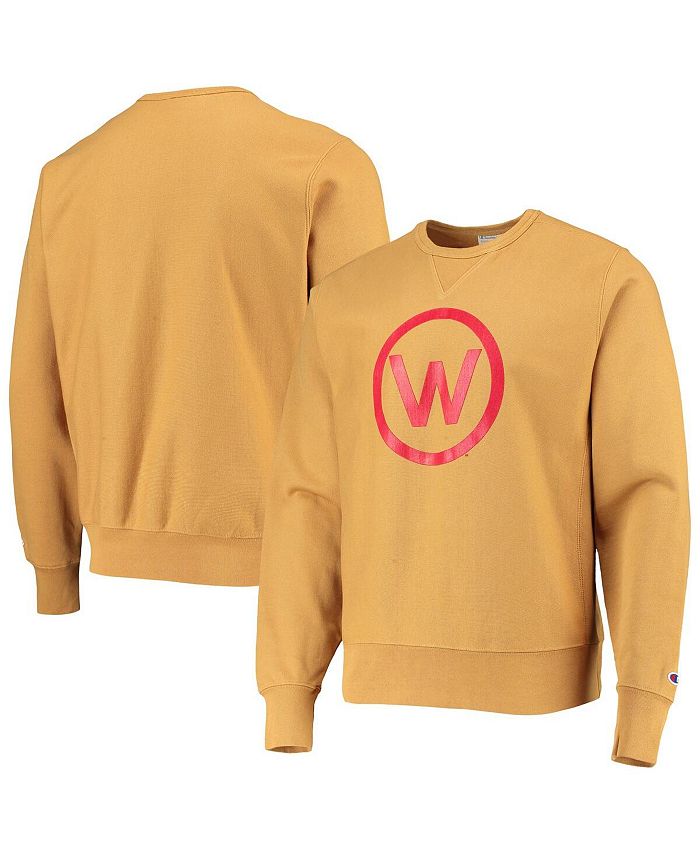 Champion Men s Gold Wisconsin Badgers Vintage Like Wash Reverse