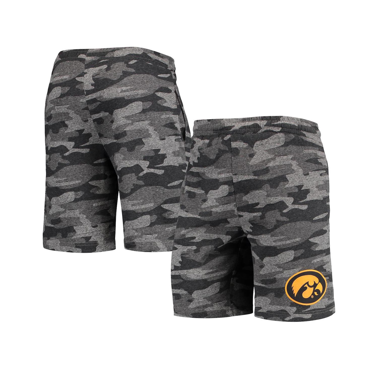 Men's Charcoal, Gray Iowa Hawkeyes Camo Backup Terry Jam Lounge Shorts