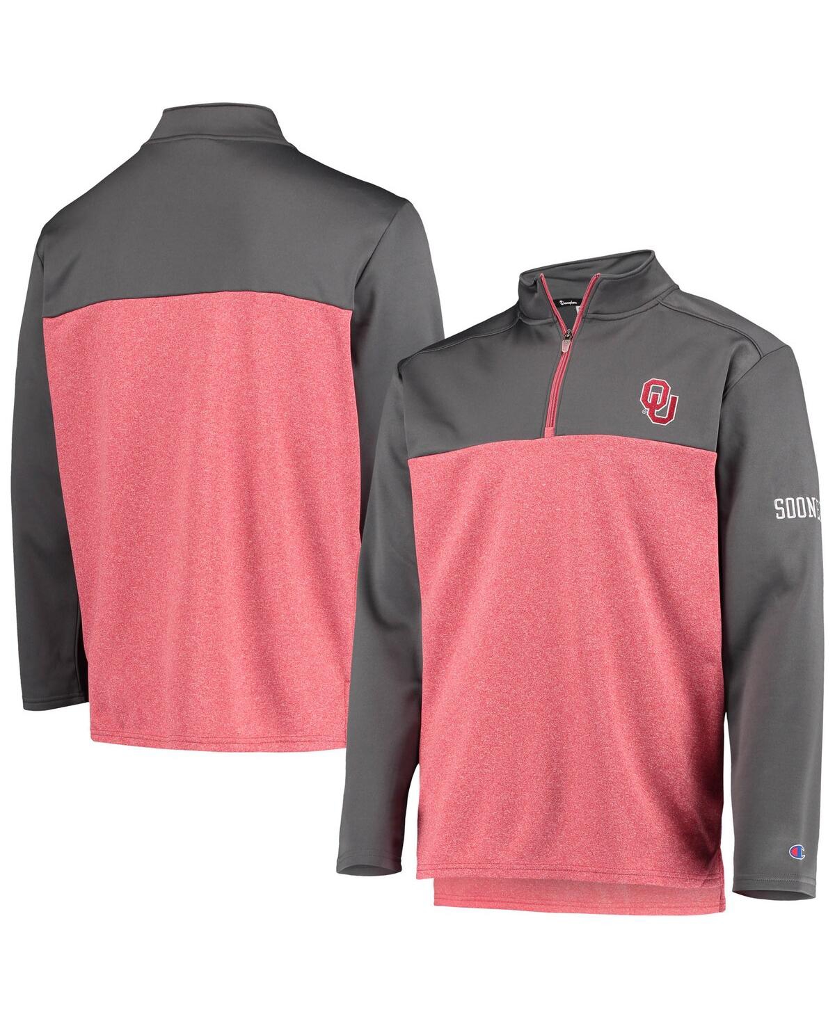 Shop Champion Men's  Crimson Oklahoma Sooners Gameday Quarter-zip Jacket