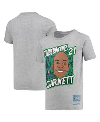 Big Boys Kevin Garnett Gray Minnesota Timberwolves Hardwood Classics King of the Court Player T-shirt
