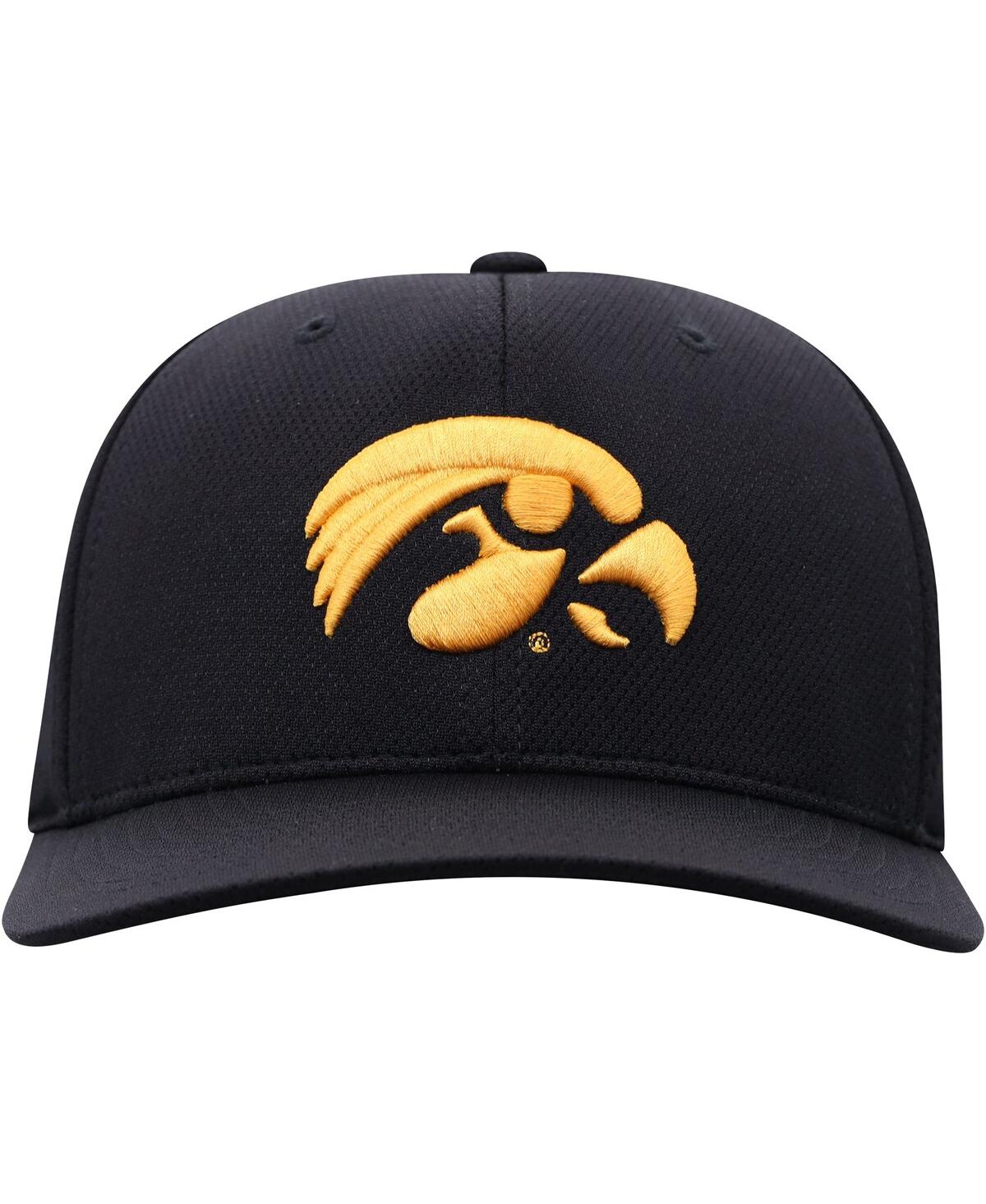 Shop Top Of The World Men's  Black Iowa Hawkeyes Reflex Logo Flex Hat