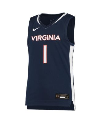 Big Boys #1 Navy Virginia Cavaliers Team Replica Basketball Jersey