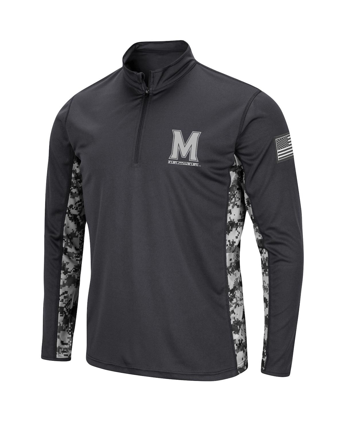 Men's ColosseumMaryland Terrapins Oht Military-Inspired Appreciation Digi Camo Quarter-Zip Jacket - Charcoal