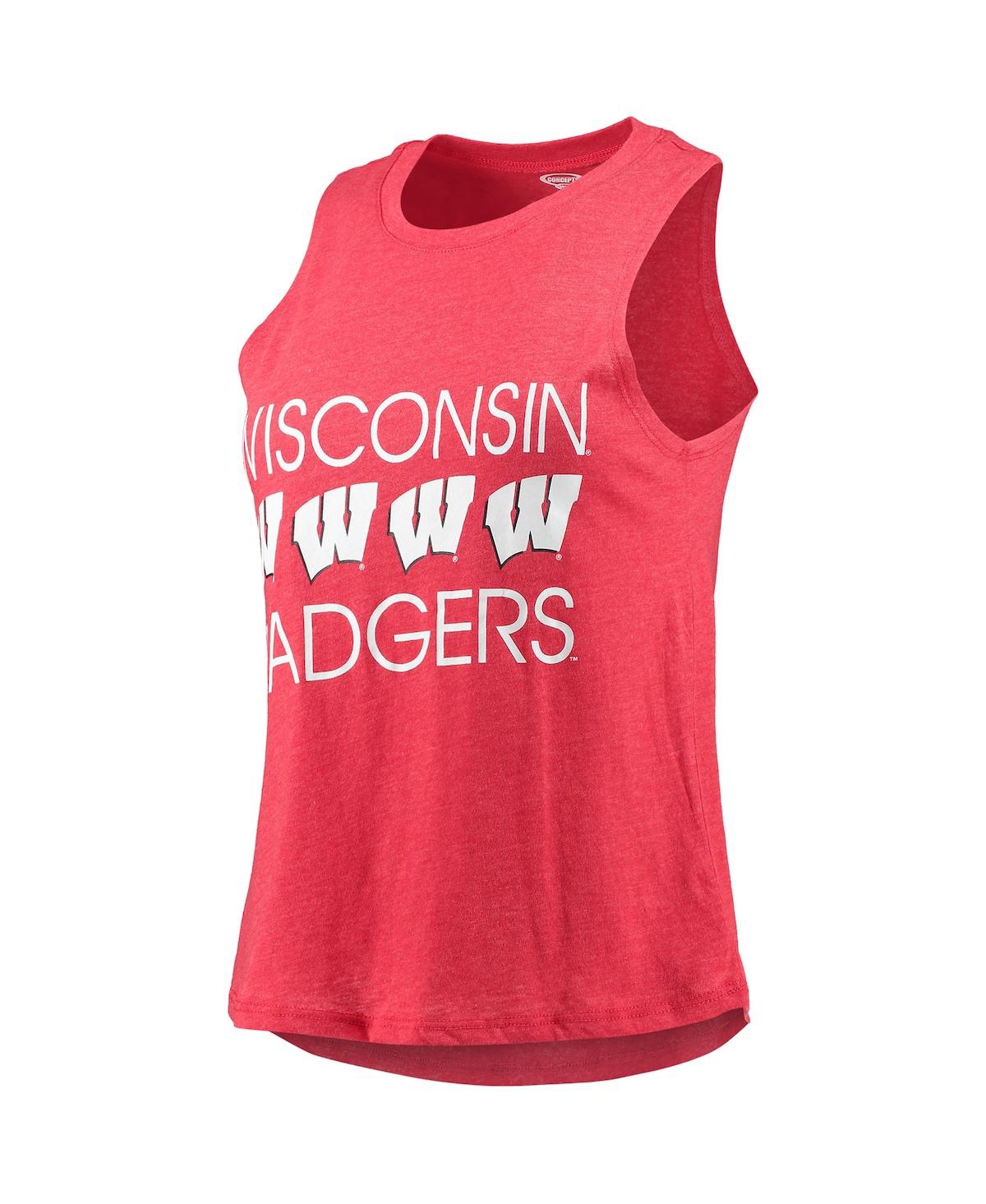 Shop Concepts Sport Women's  Black, Red Wisconsin Badgers Tank Top And Pants Sleep Set In Black,red