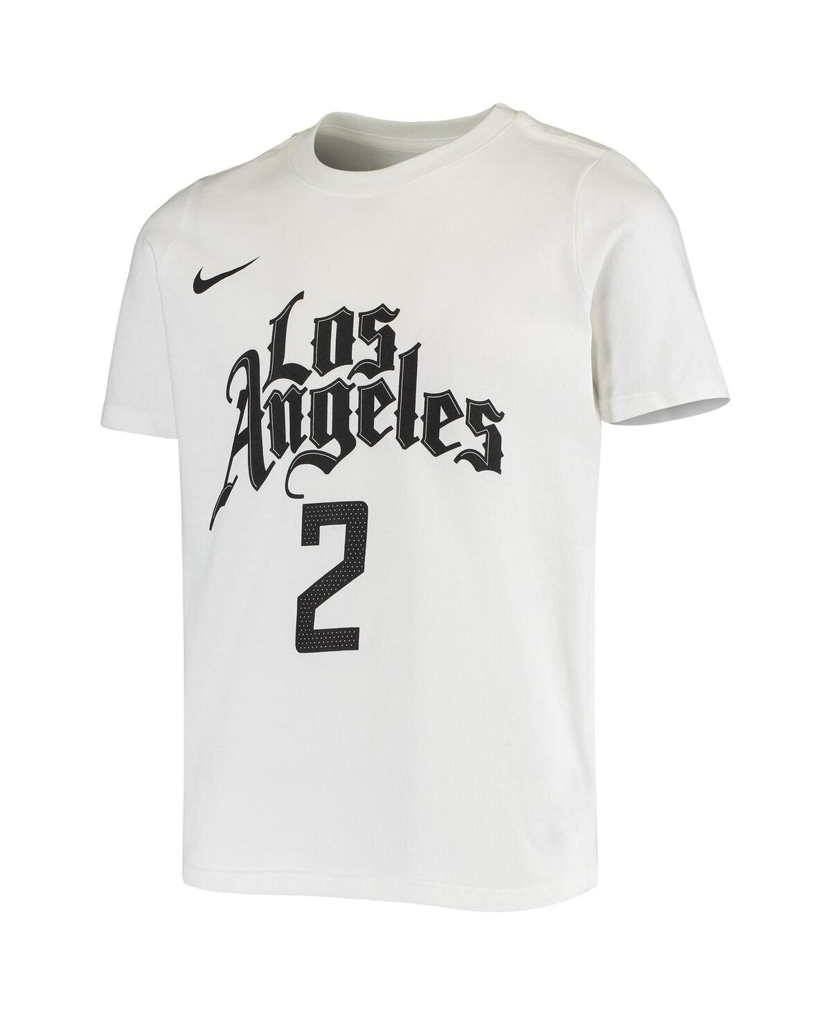 Shop Nike Big Boys  Kawhi Leonard White La Clippers Name And Number Performance T-shirt