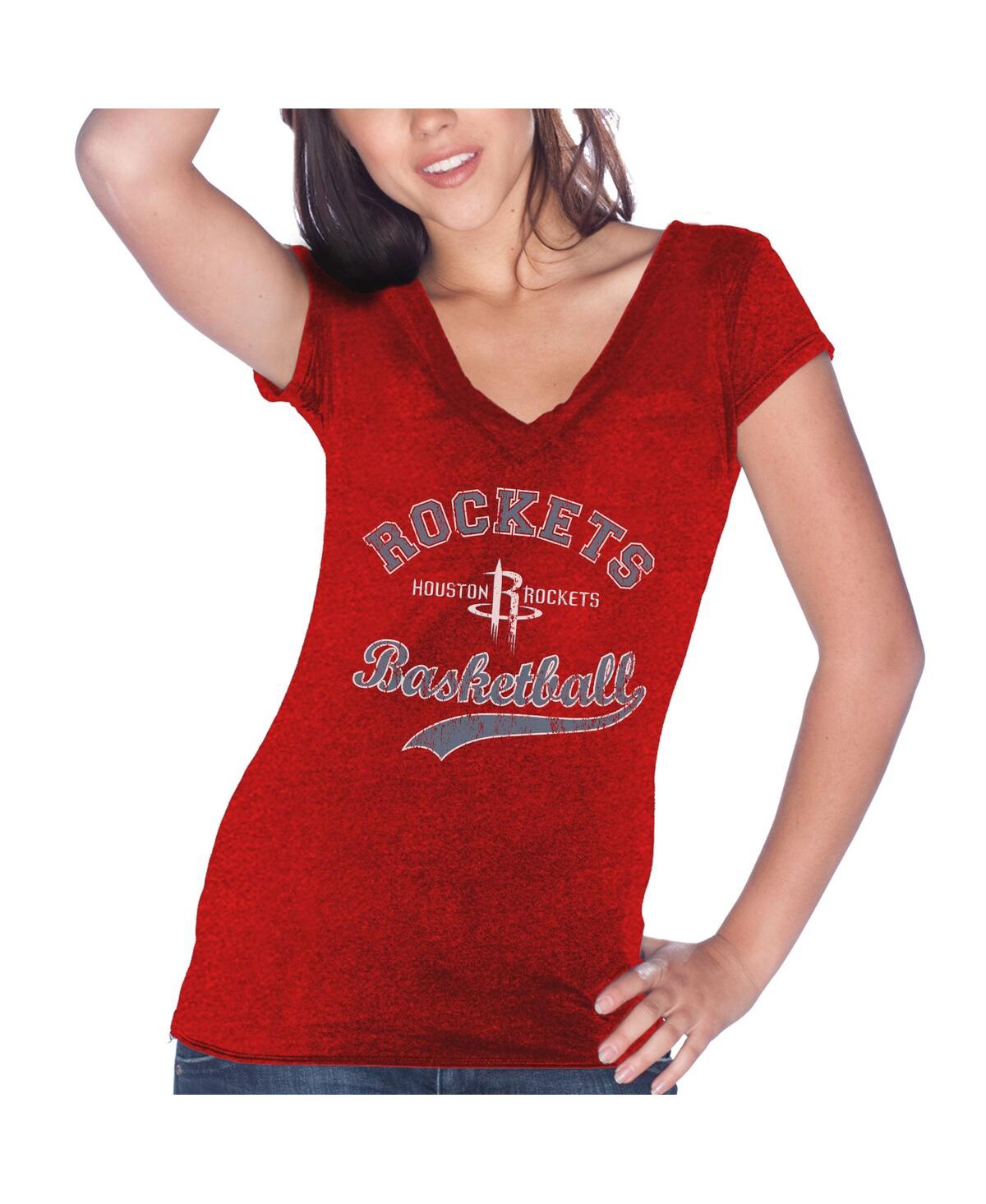 Shop Majestic Women's  Threads James Harden Red Houston Rockets Name & Number Tri-blend T-shirt