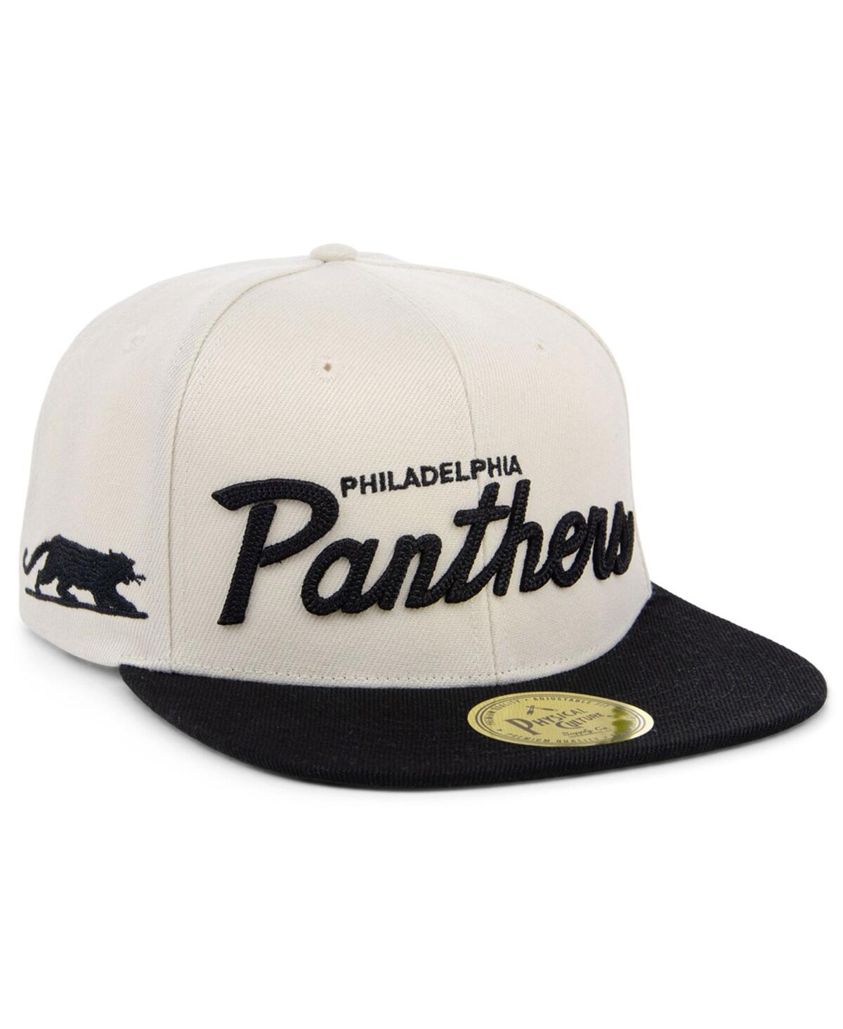 Shop Physical Culture Men's  Cream Philadelphia Panthers Black Fives Snapback Adjustable Hat