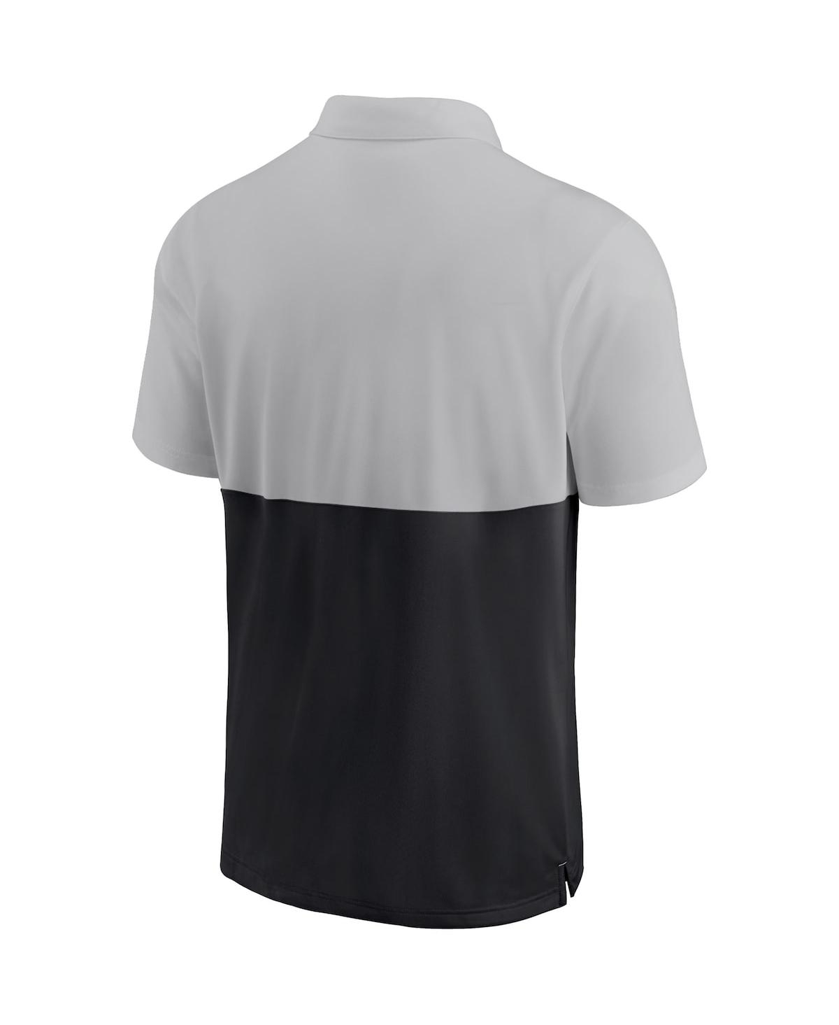 Shop Nike Men's  Silver, Black Chicago White Sox Team Baseline Striped Performance Polo Shirt In Silver,black