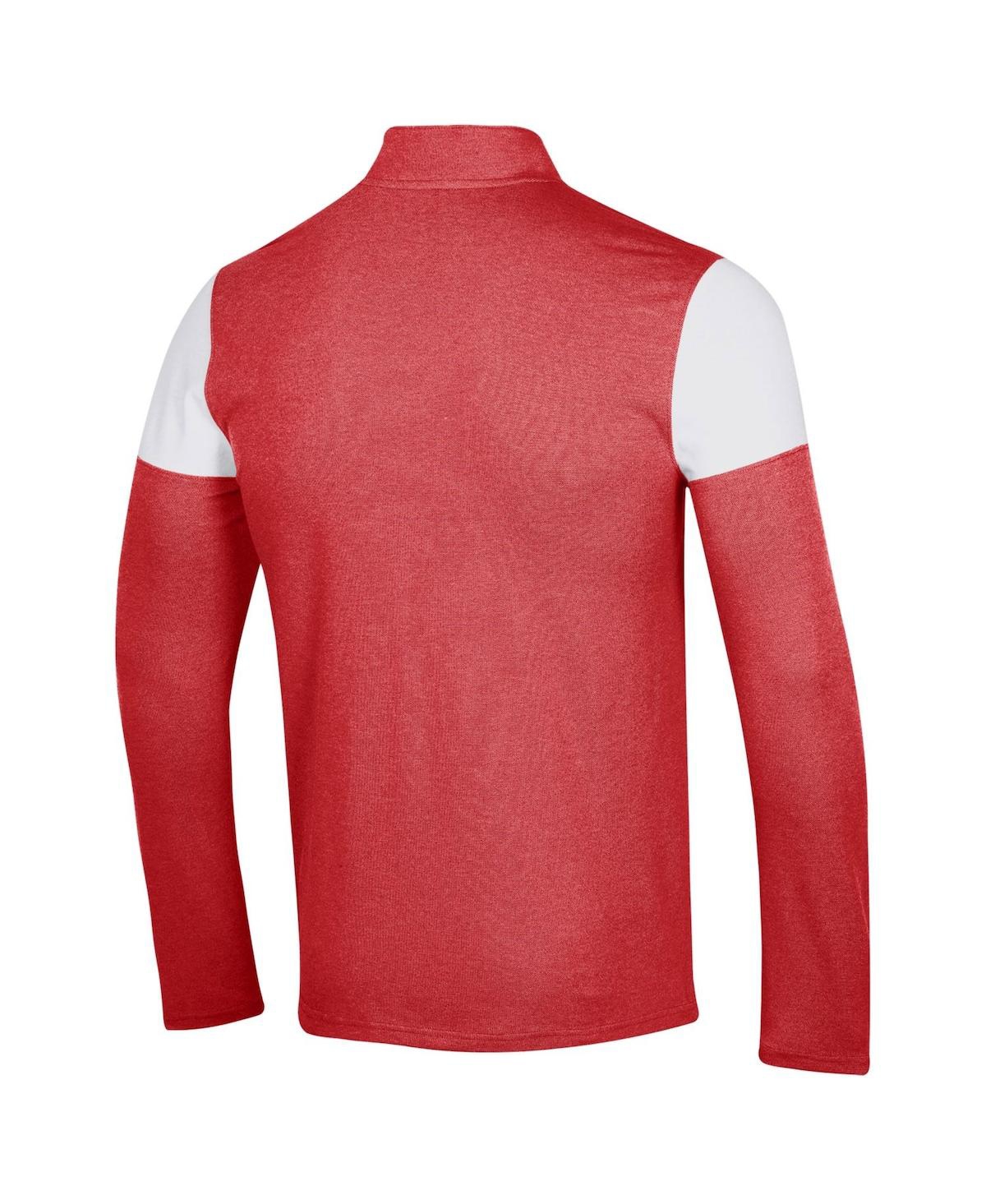 Under Armour Red Wisconsin Badgers Gameday Tri-blend Quarter-zip Jacket In Red