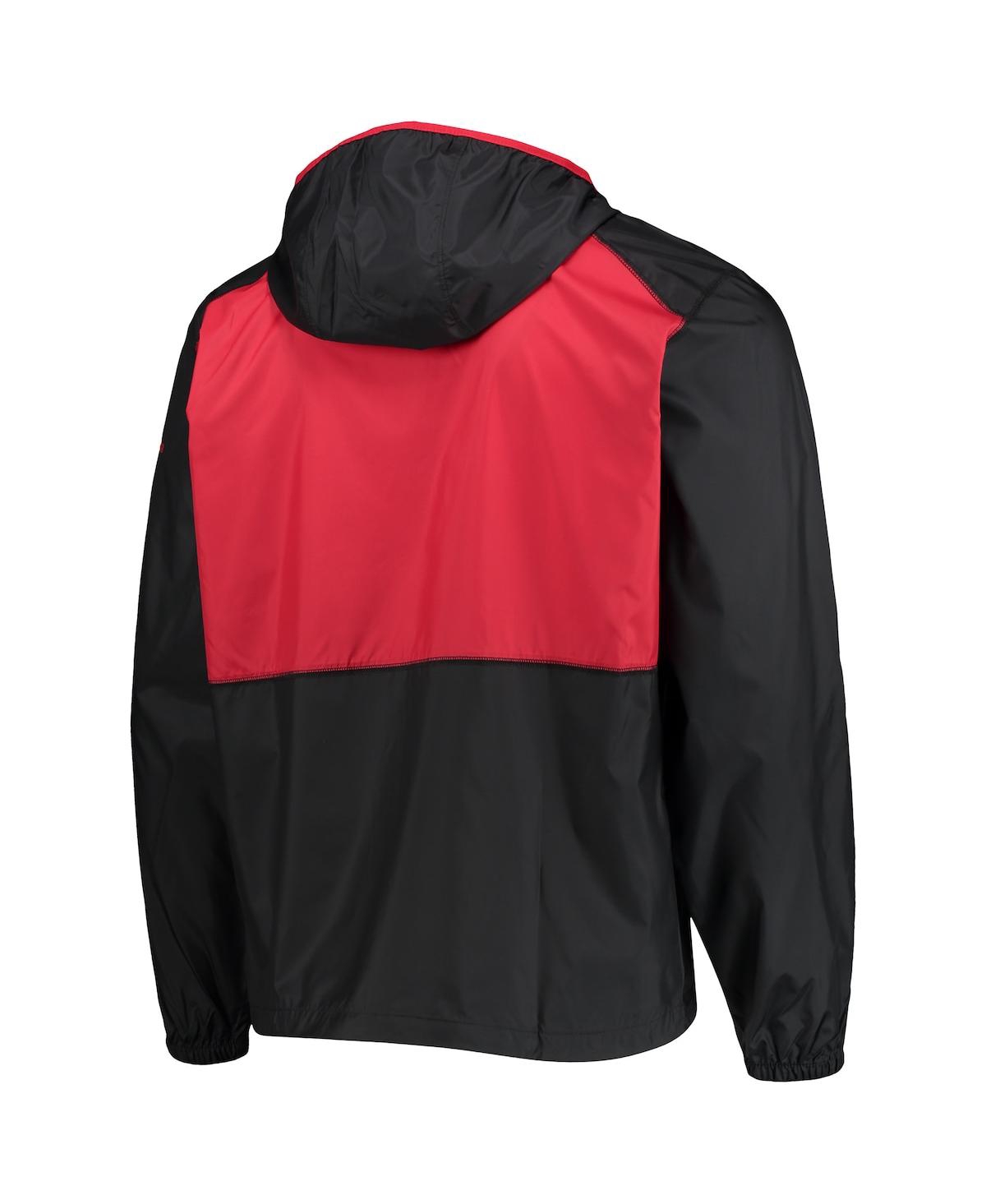 Shop Columbia Men's  Black, Scarlet Nebraska Huskers Flash Forward Hoodie Full-zip Windbreaker Jacket In Black,scarlet