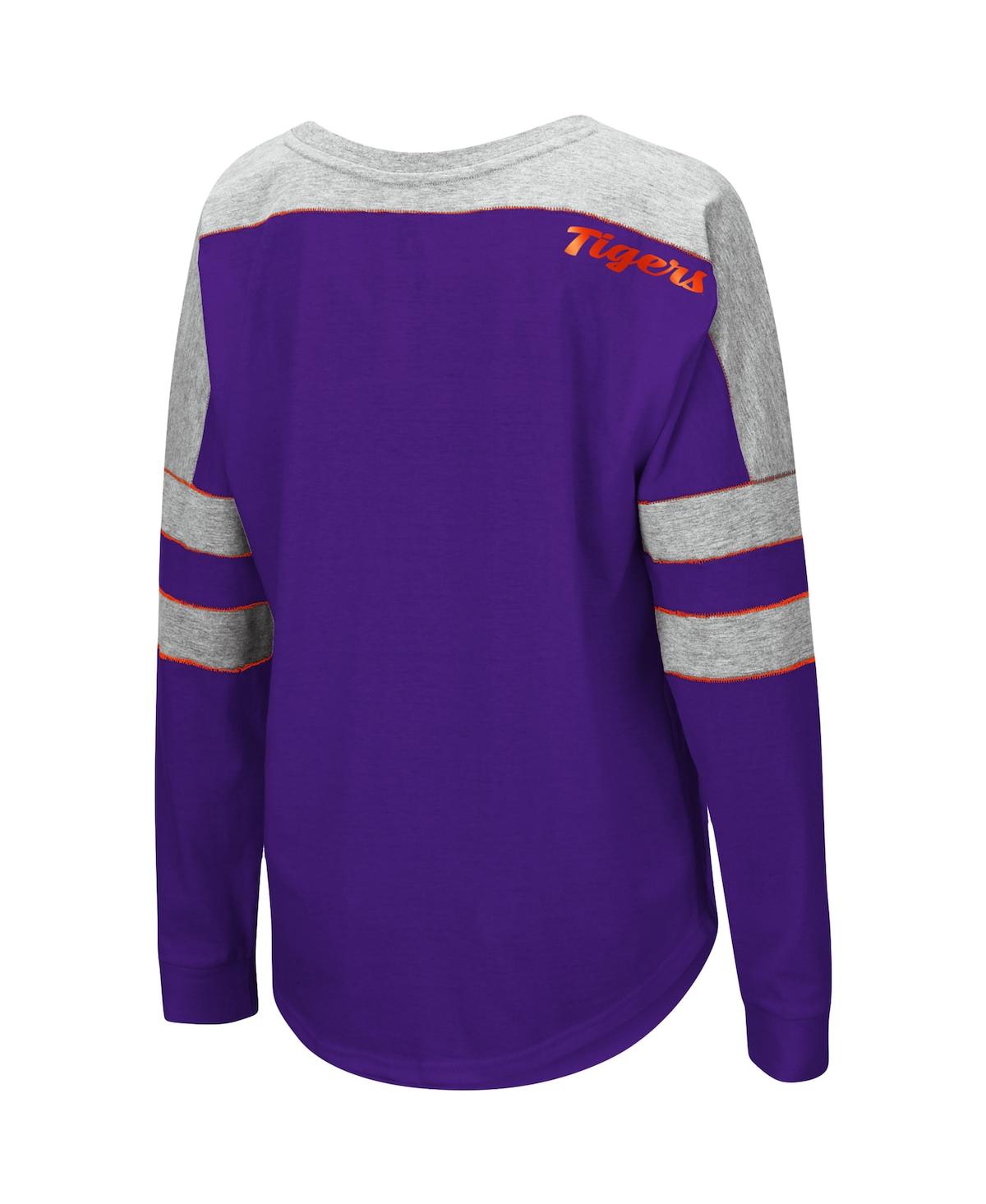 Women's ColosseumClemson Tigers Trey Dolman Long Sleeve T-shirt - Purple