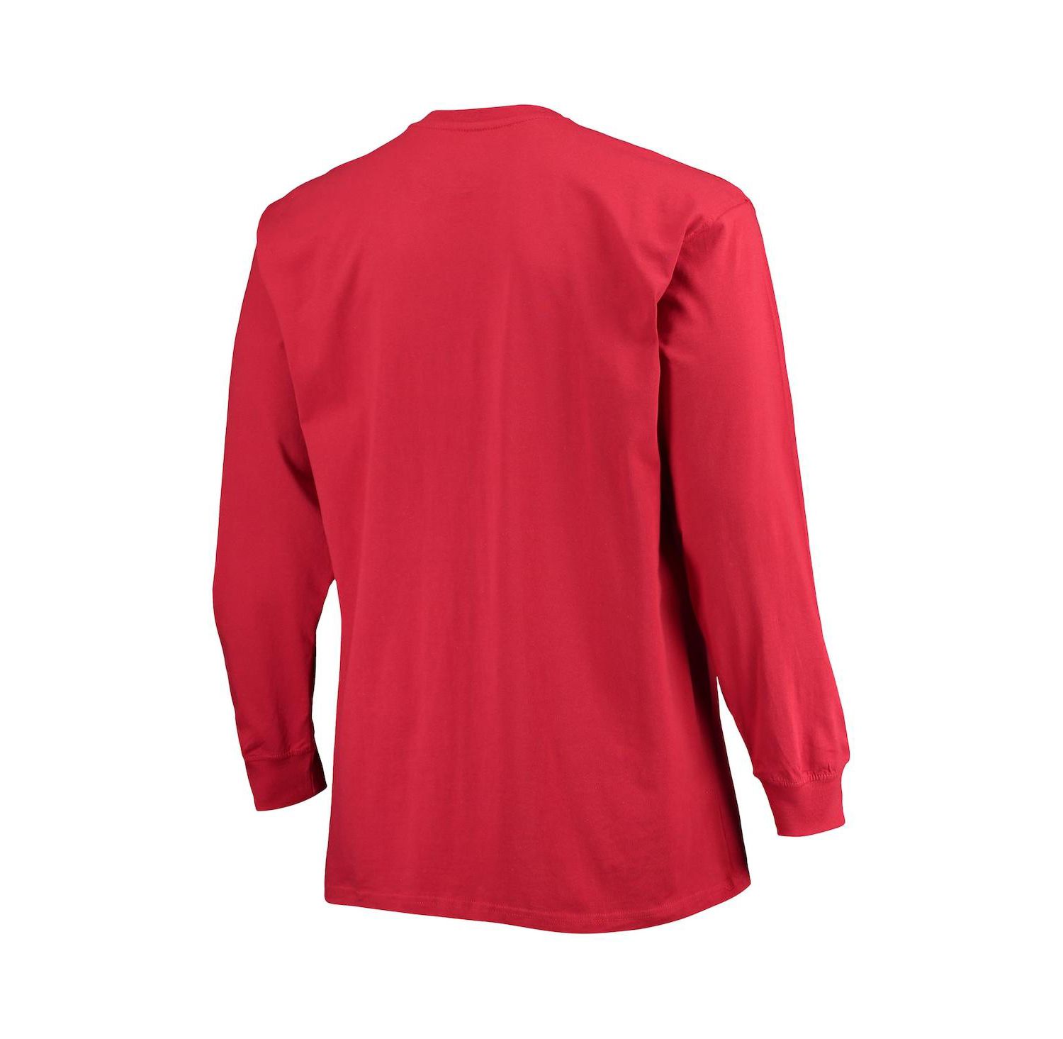 Men's Crimson Oklahoma Sooners Big and Tall 2-Hit Long Sleeve T-shirt