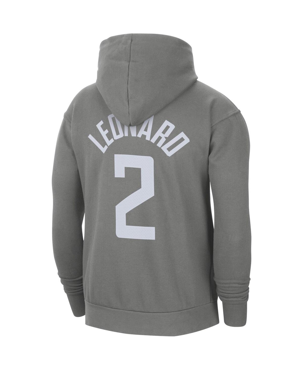 Shop Nike Men's  Kawhi Leonard Gray La Clippers 2020/21 Earned Edition Name And Number Pullover Hoodie