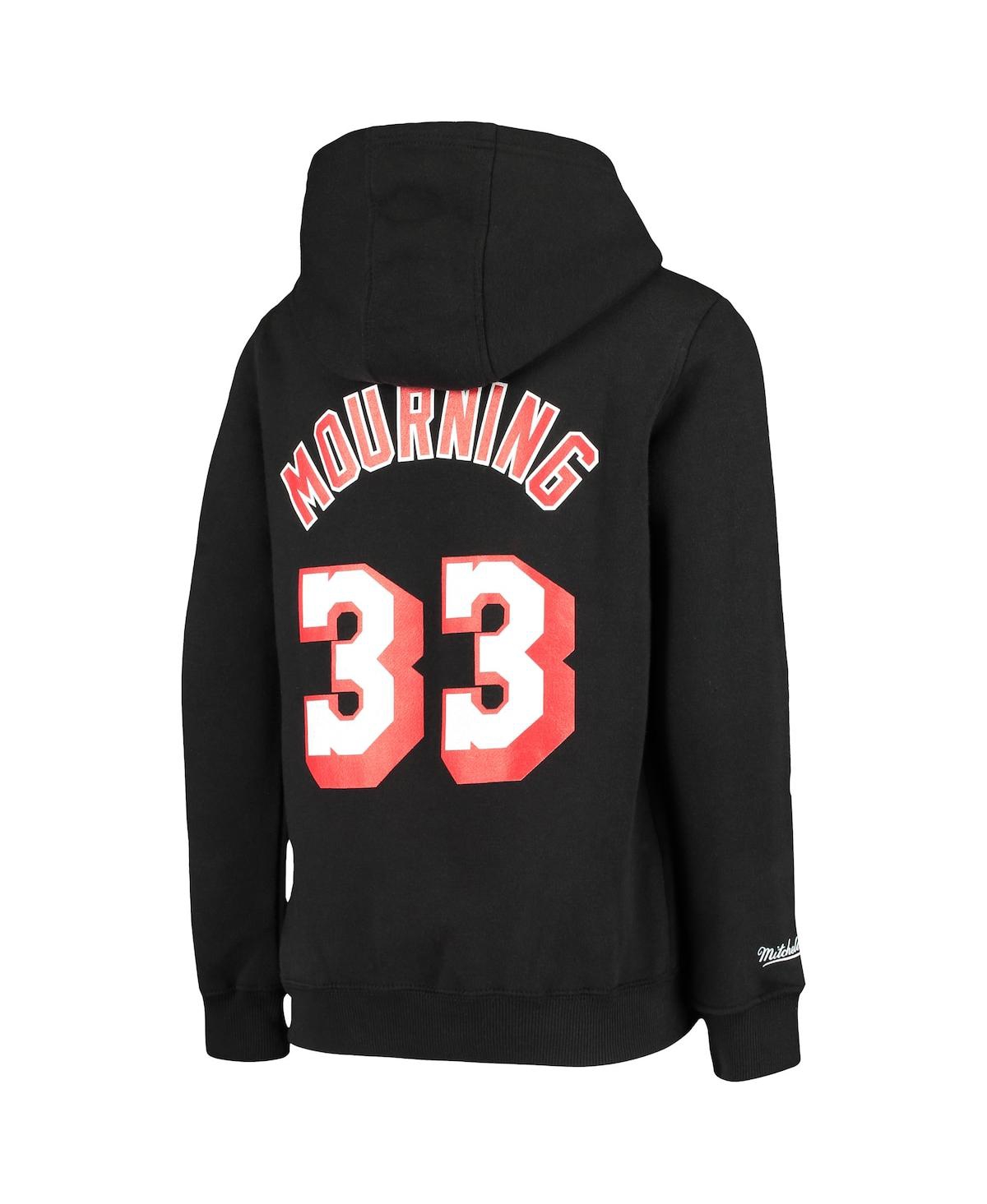 Mitchell & Ness Big Boys  Alonzo Mourning Black Miami Heat Hardwood Classics Name And Number Pullover In Black