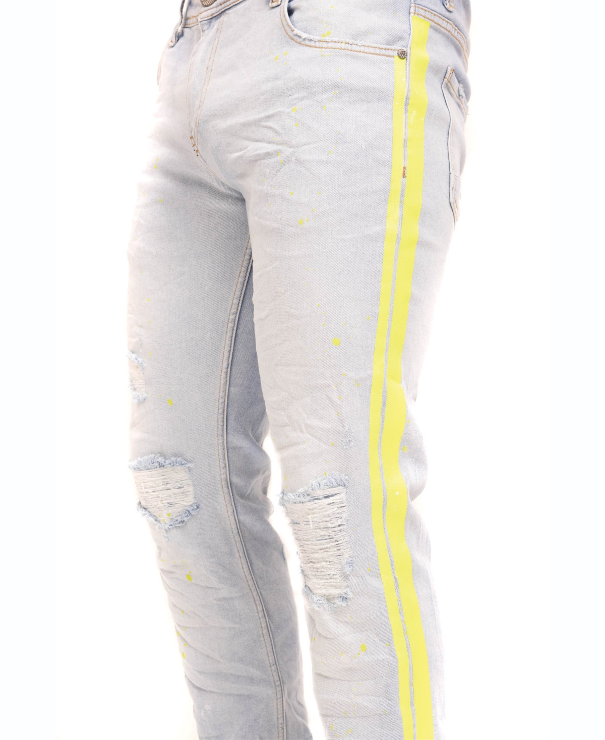 Ron Tomson Men's Modern Splattered Stripe Jeans