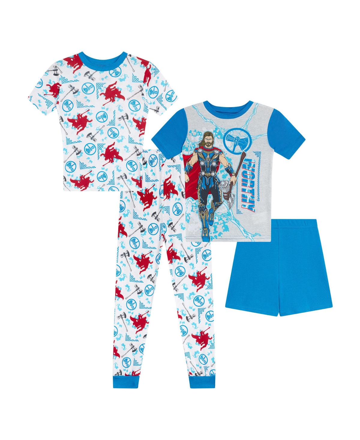 Thor Big Boys  T-shirts, Pajama And Shorts, 4-piece Set In Assorted