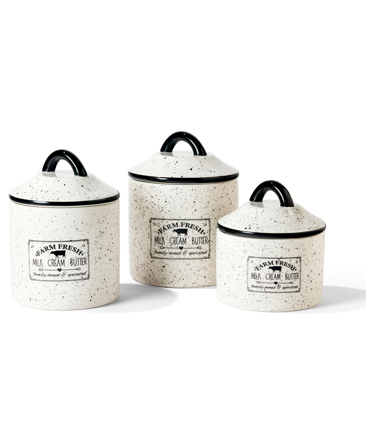 Jay Imports Farm Fresh 3 Piece Canister Set In White