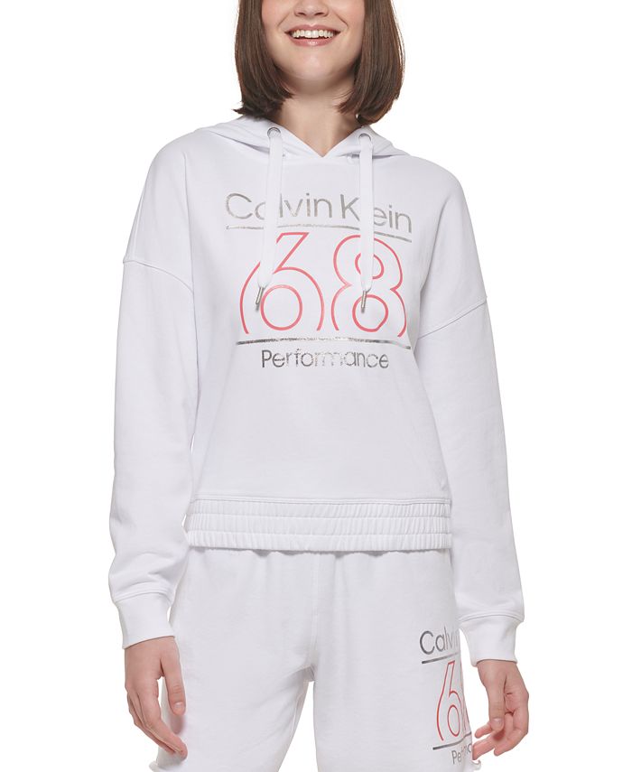 Calvin klein performance white hoodie cheap