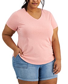 Plus Size Solid Burnout T-Shirt, Created for Macy's
