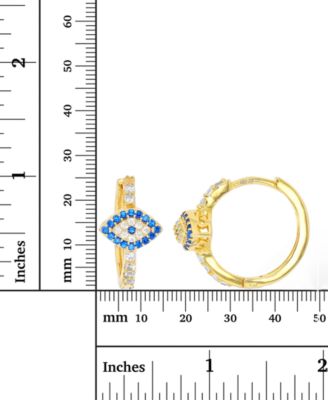 Lab-Created Blue Spinel (1/3 ct. t.w.) & Cubic Zirconia Hoop Earrings
