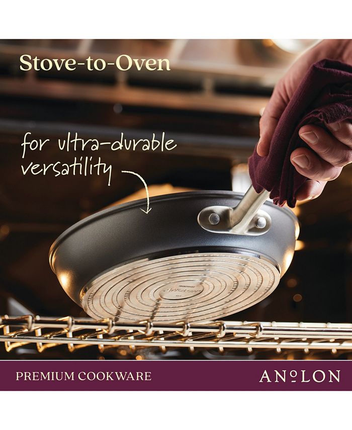 Anolon Accolade HardAnodized Nonstick Cookware Set, 10Piece, Moonstone Macy's