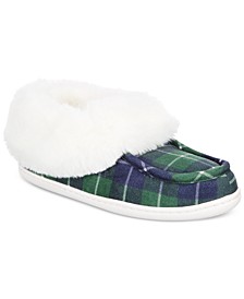 Faux-Fur-Trim Plaid Boxed Slippers, Created for Macy's