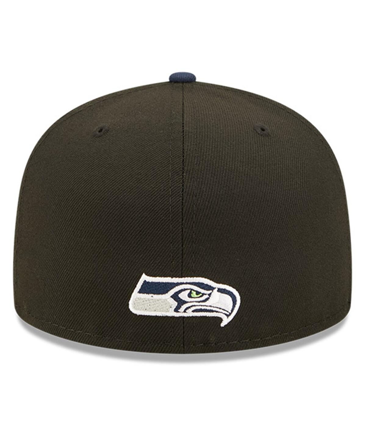 Shop New Era Men's  Black And Navy Seattle Seahawks 2022 Nfl Draft On Stage 59fifty Fitted Hat In Black,navy