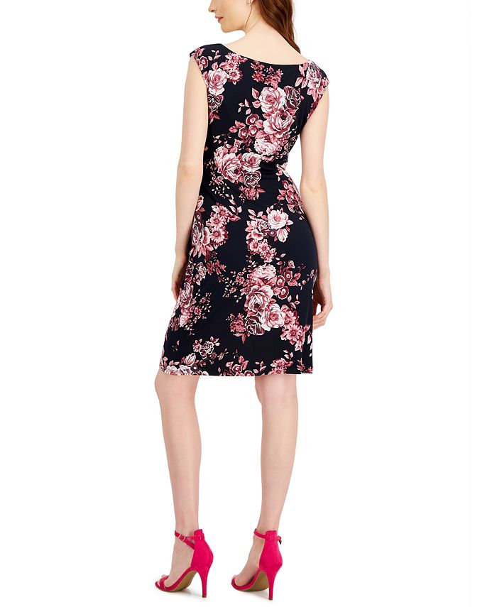 Connected Petite Floral SideTab Sheath Dress Macy's