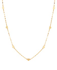 Diamond Heart 18" Collar Necklace in 14k Gold