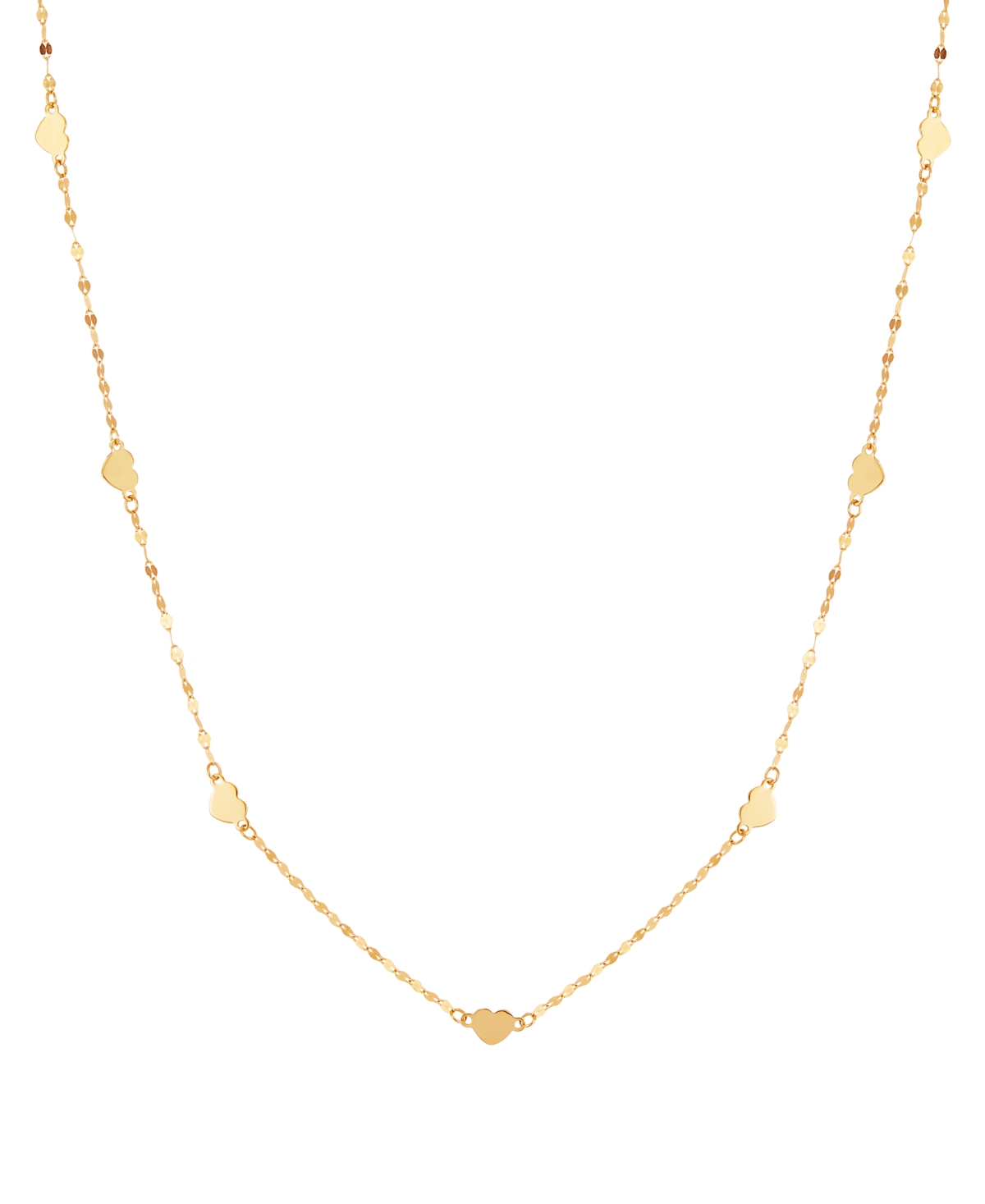 Macy's Heart Station 18" Collar Necklace In 14k Gold