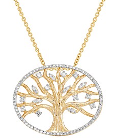 Diamond Tree 16" Pendant Necklace (3/8 ct. t.w.) in 14k Gold