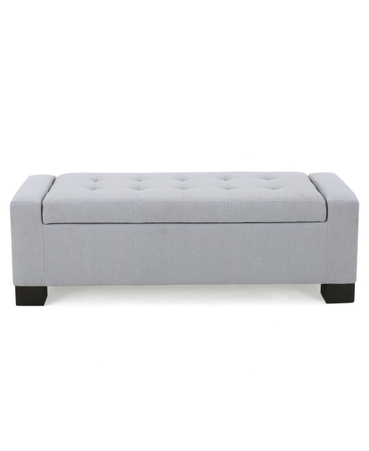 Noble House Guernsey Storage Ottoman In Light Gray