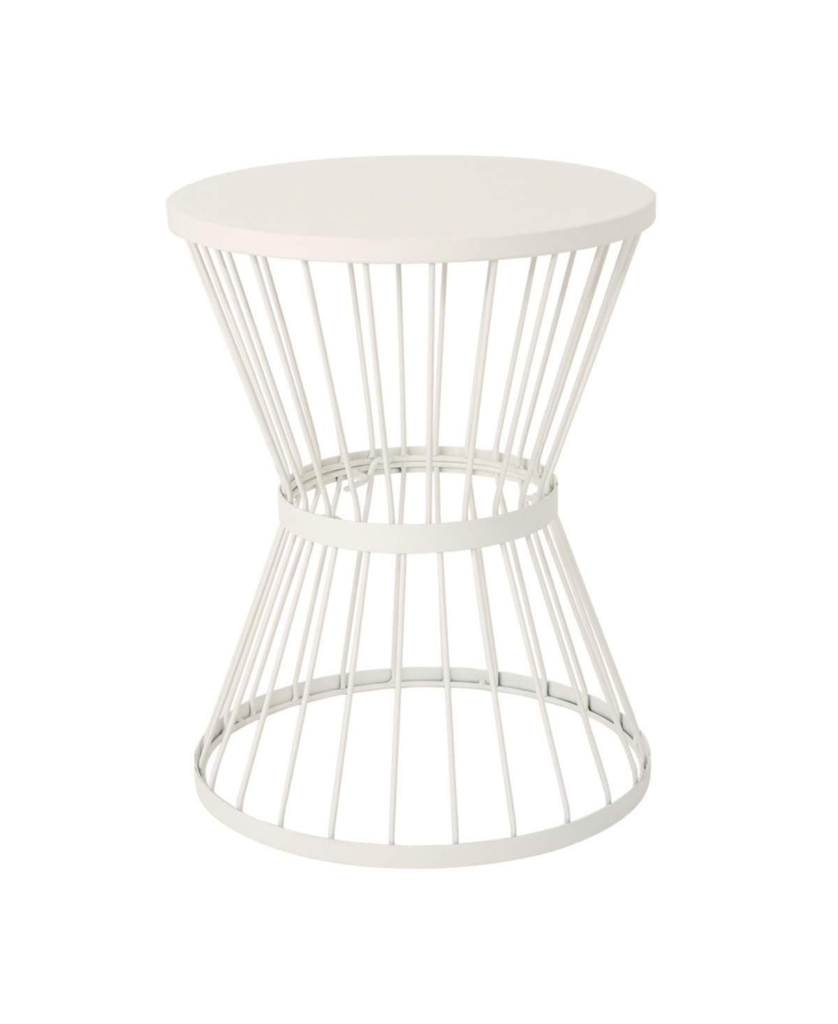 Shop Noble House Lassen Outdoor Side Table In Matte White