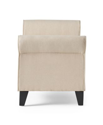 Hayes Contemporary Upholstered Storage Ottoman Bench with Rolled Arms