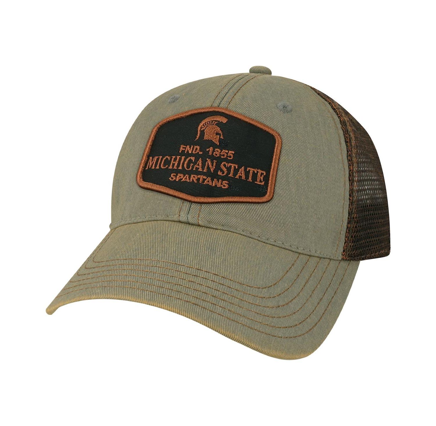 Men's Gray Michigan State Spartans Practice Old Favorite Trucker Snapback Hat