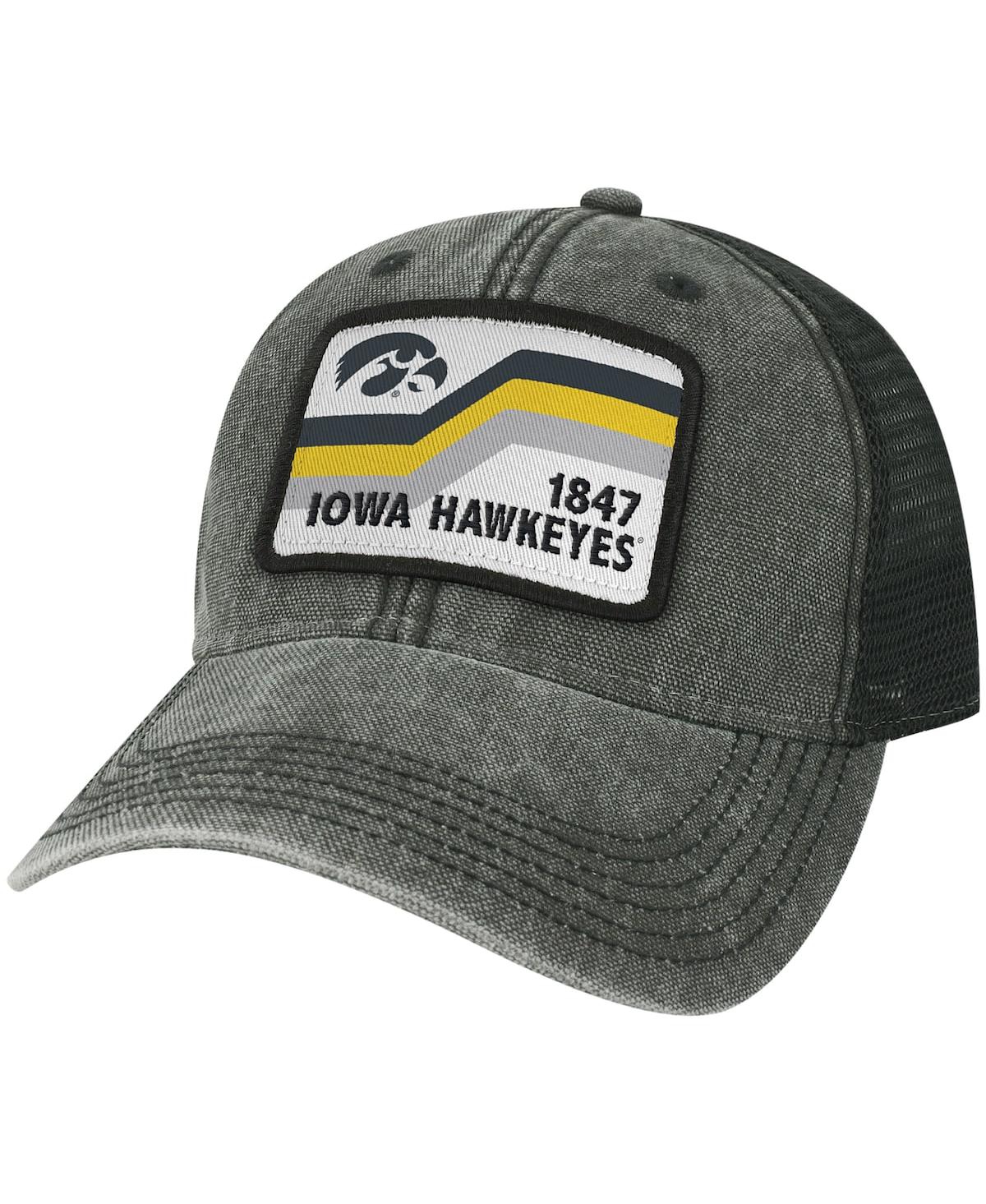 Men's Black Iowa Hawkeyes Sun & Bars Dashboard Trucker Snapback Hat - Black