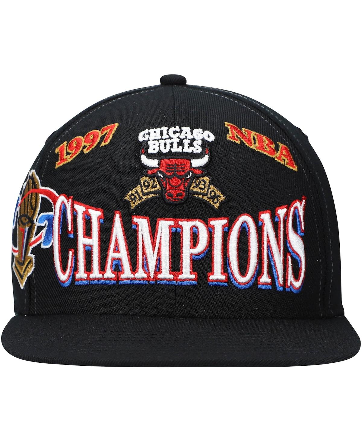 Shop Mitchell & Ness Men's  Black Chicago Bulls Hardwood Classics 1997 Nba Champions Snapback Hat