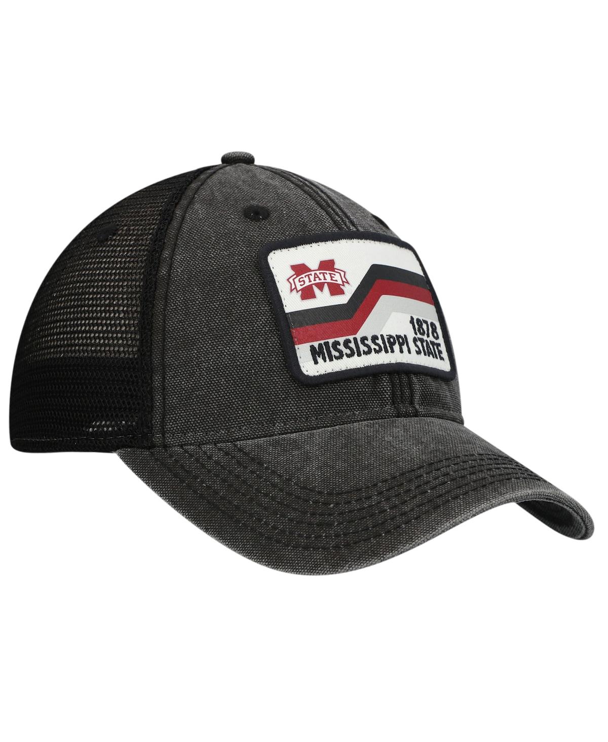 Shop Legacy Athletic Men's Black Mississippi State Bulldogs Sun & Bars Dashboard Trucker Snapback Hat