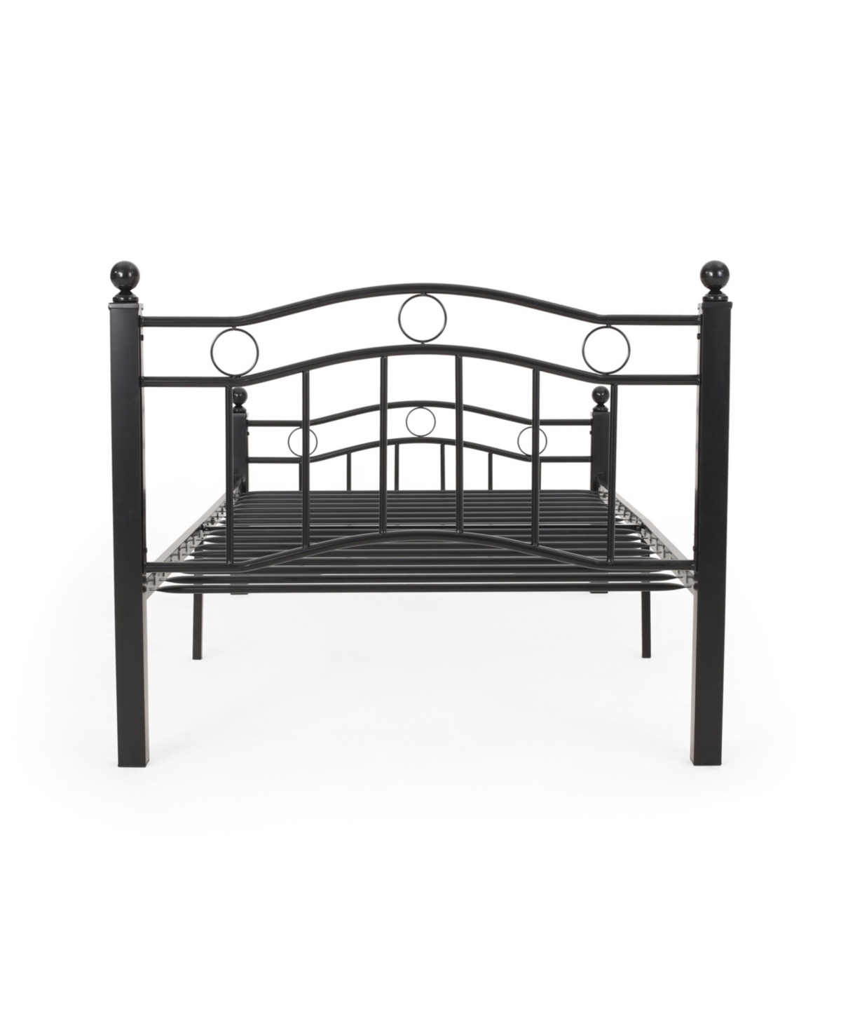 Noble House Bouvardia Contemporary Iron Bed Frame, Twin In Black