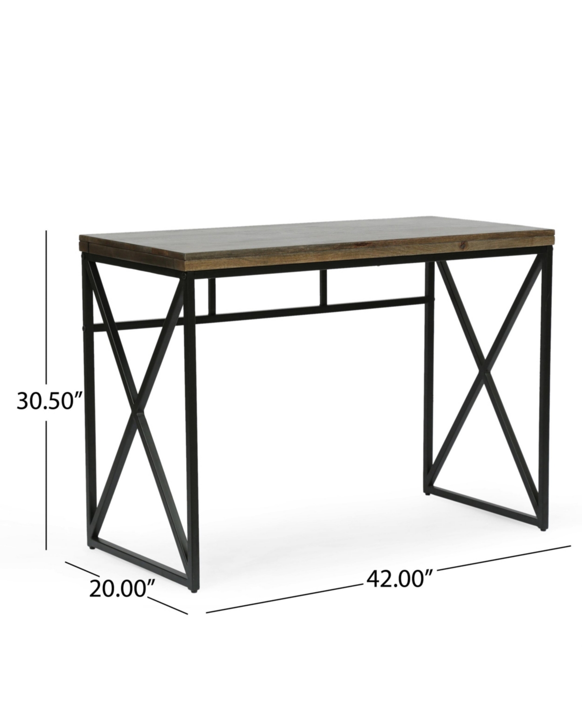 Shop Noble House Screven Modern Industrial Handcrafted Wood Desk In Brown