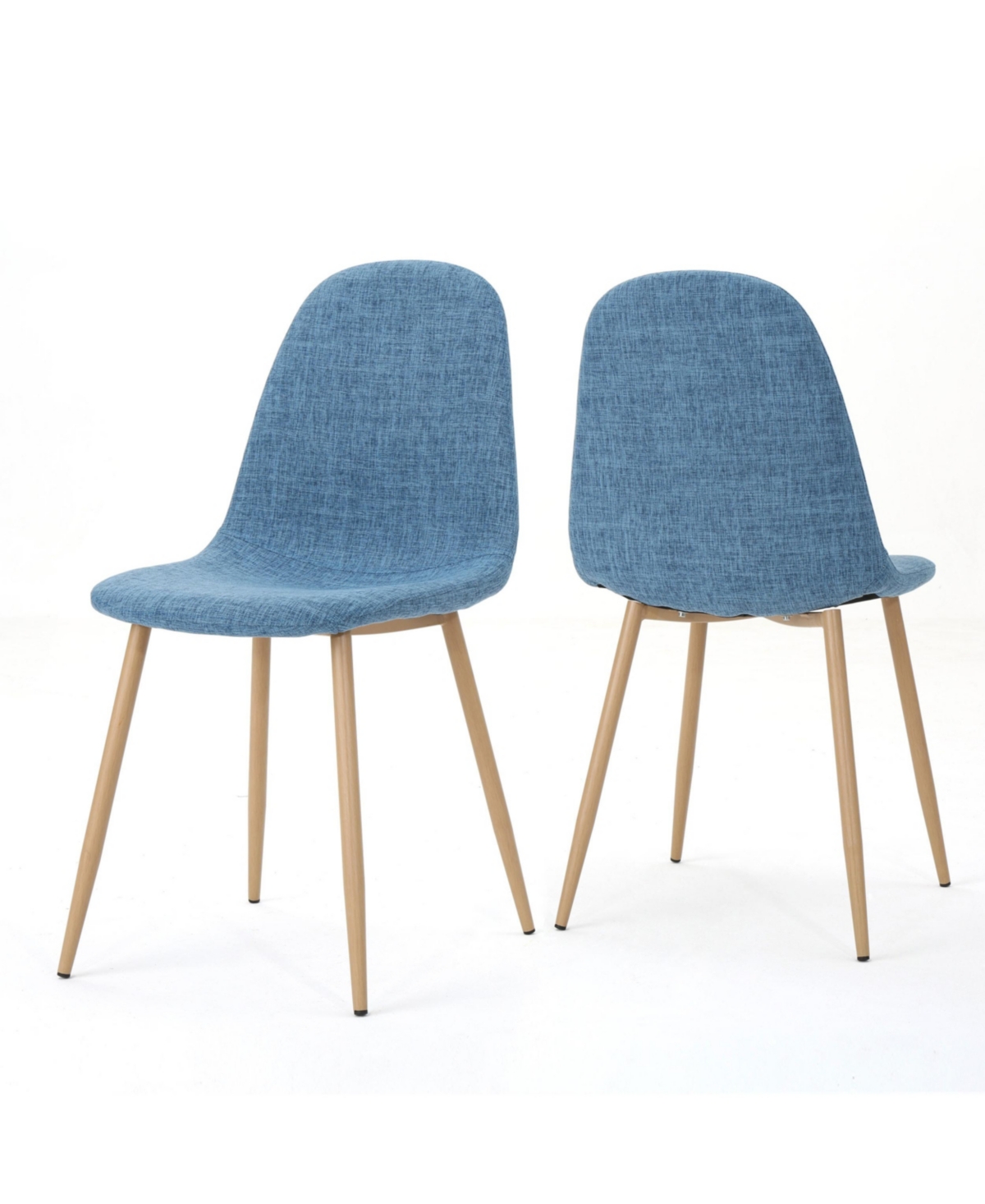 Noble House Raina Mid Century Modern Dining Chairs Set, 2 Piece In Blue