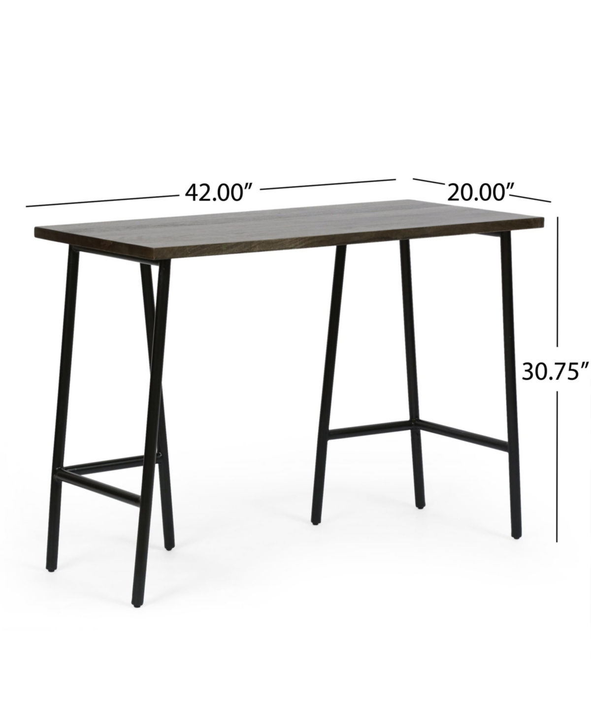 Shop Noble House Darke Modern Industrial Handcrafted Wood Desk In Brown