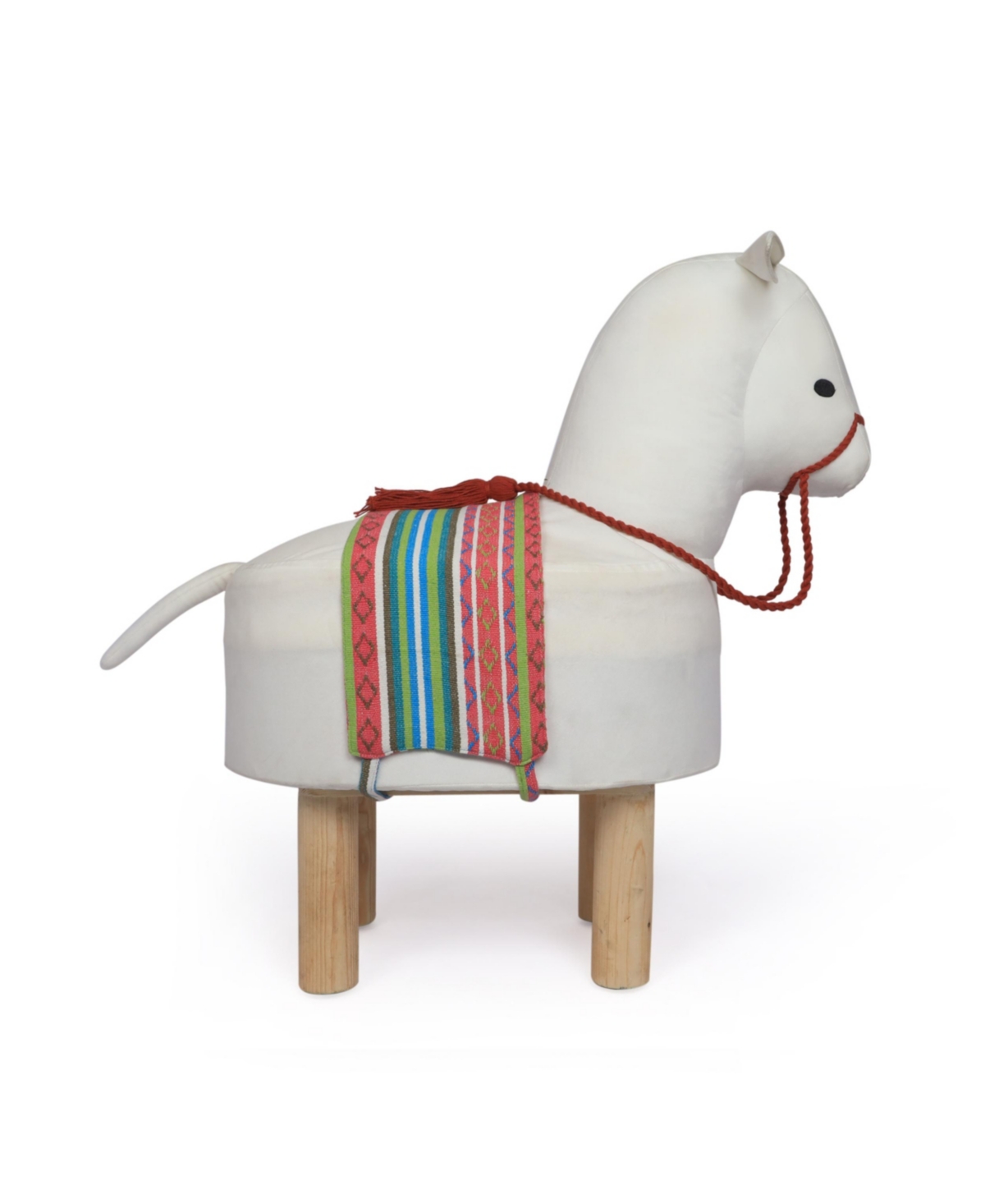 Shop Noble House Basalt Handcrafted Contemporary Kids Alpaca Ottoman In White