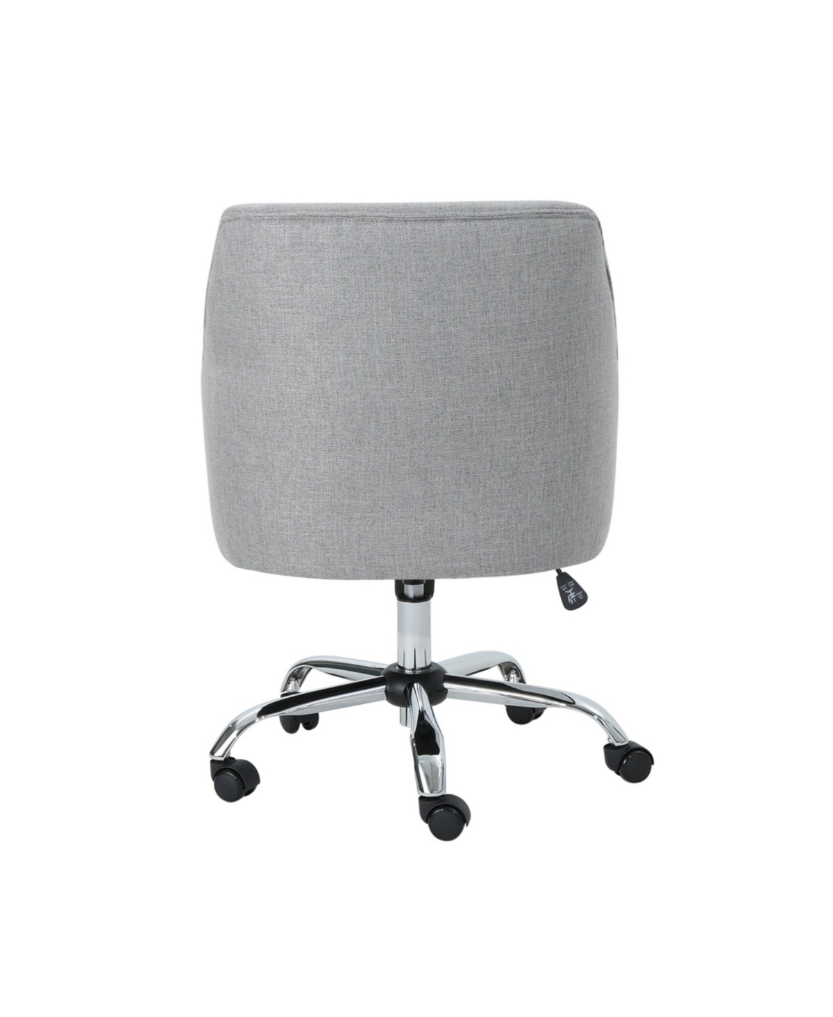 Noble House Johnson Mid Century Modern Fabric Home Office Chair With Chrome Base In Gray