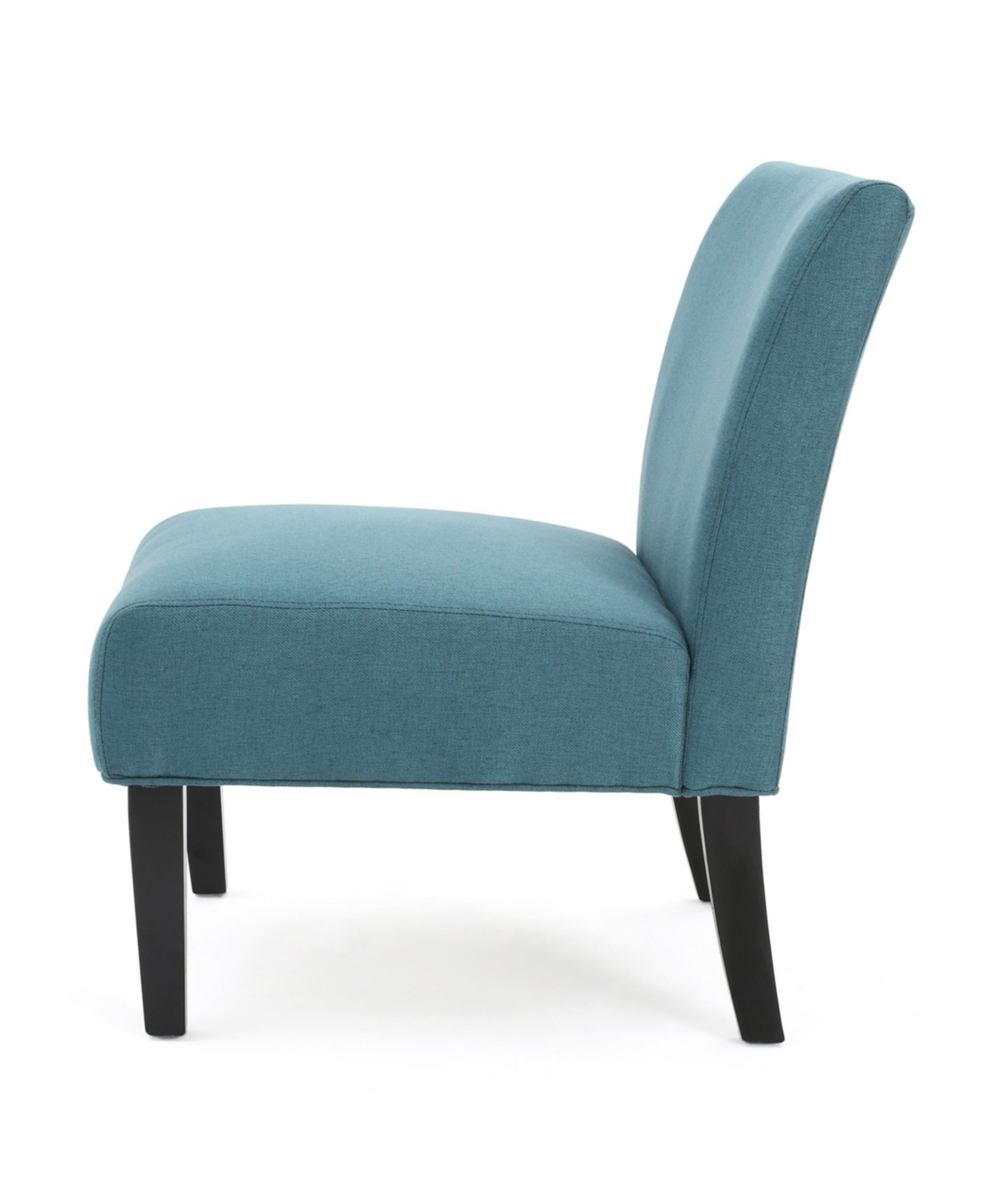 Noble House Kassi Contemporary Fabric Slipper Accent Chair In Teal