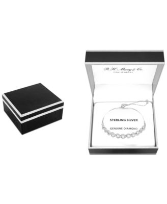 Diamond Heart Bolo Bracelet (1/6 ct. t.w.) in Sterling Silver