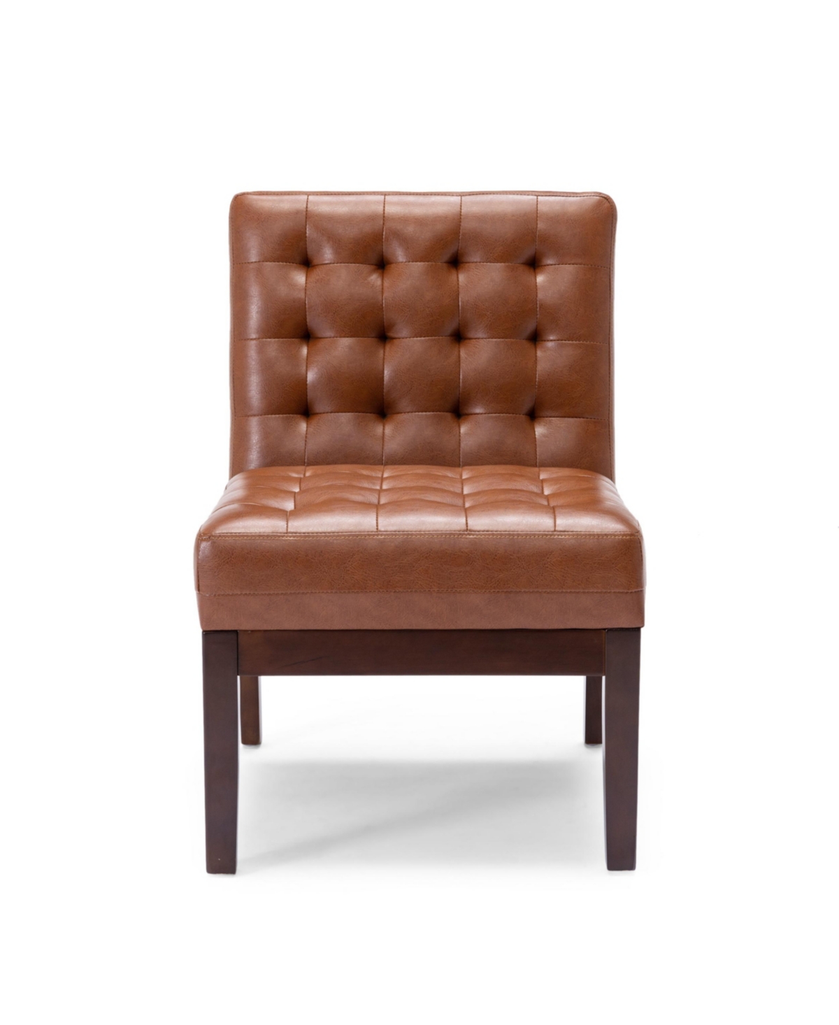 Noble House Uintah Contemporary Tufted Accent Chair In Cognac Brown