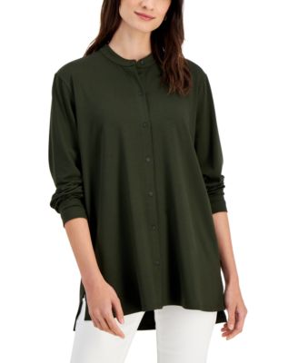 Eileen Fisher - Women's Mandarin-Collar Shirt