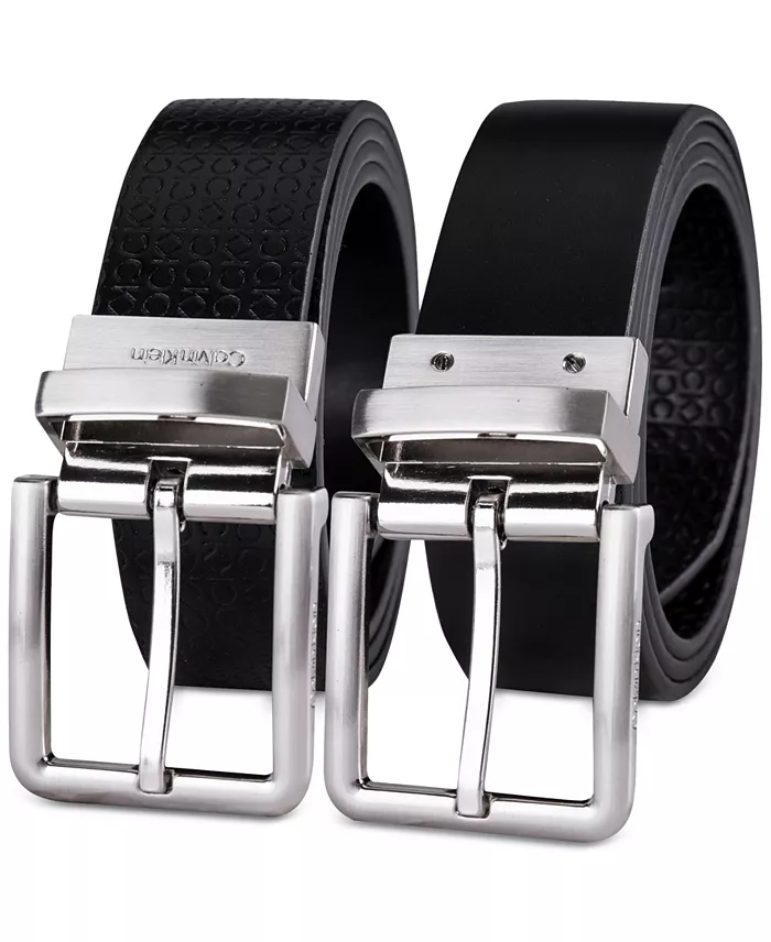 35MM Men's Micro Logo Strap Reversible Casual Belt - thumbnail 3