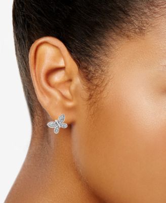 2-Pc. Set Diamond Butterfly Pendant Necklace & Matching Stud Earrings (1/6 ct. t.w.) in Sterling Silver